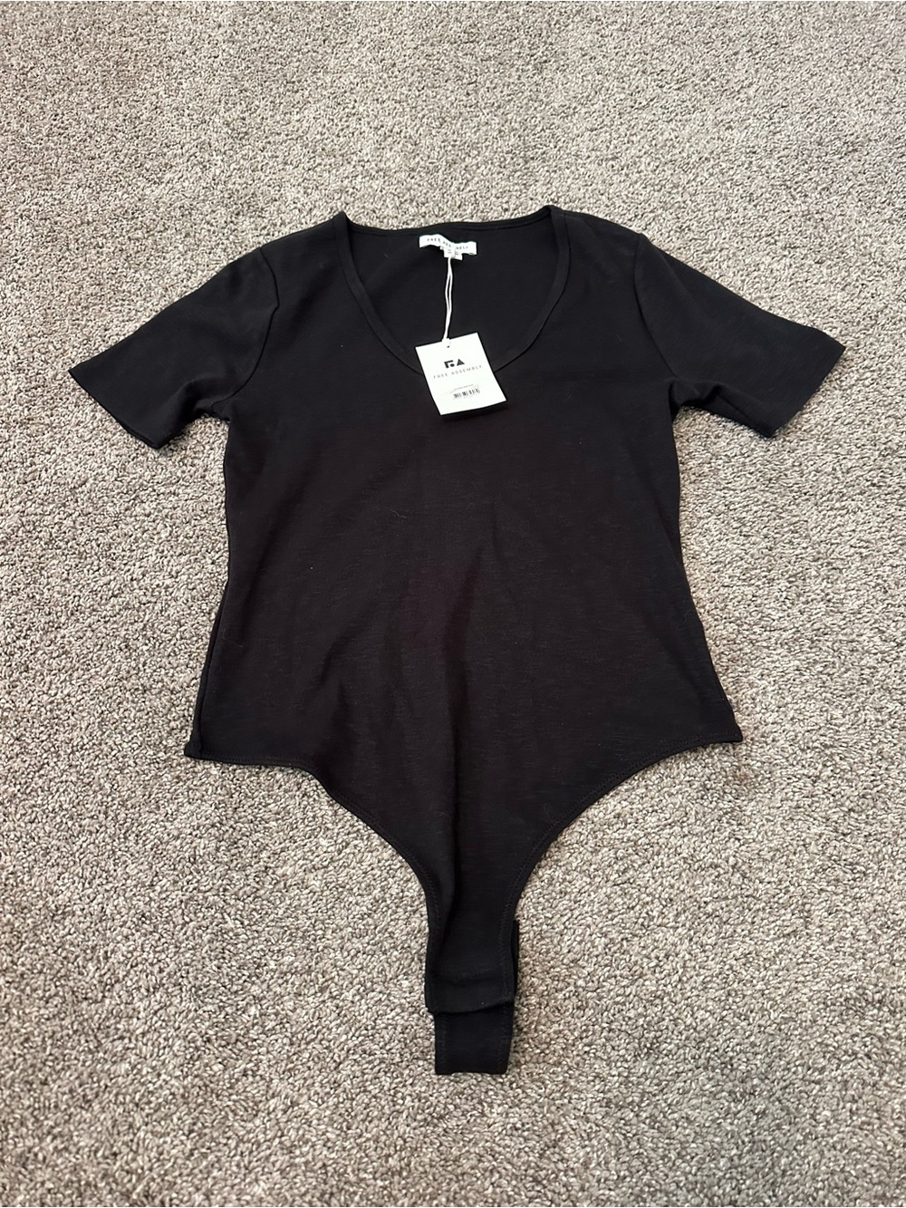 NWT Free Assembly Black Short Sleeve Bodysuit
